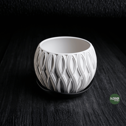 Tavo | ghiveci decorativ cu farfurie, design geometric