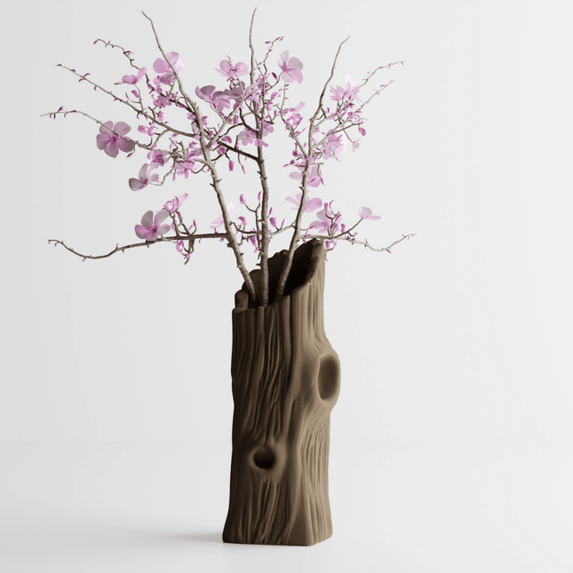 Vireza | vază decorativă cu textură de trunchi de copac