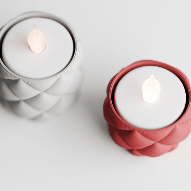 Vanissa – Set 2 suporturi pentru lumânări cu textură Inflated Cloth