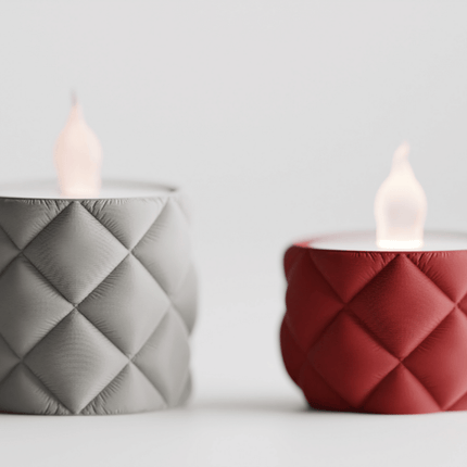 Vanissa – Set 2 suporturi pentru lumânări cu textură Inflated Cloth