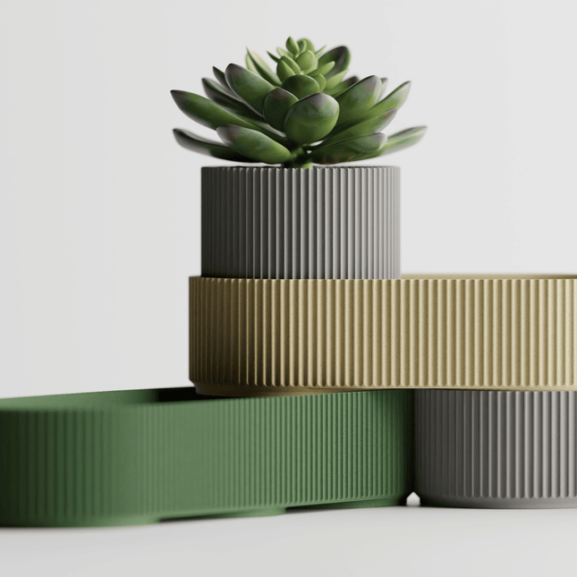 Orama | set modular decorativ cu forme rotunde și textură fină striată