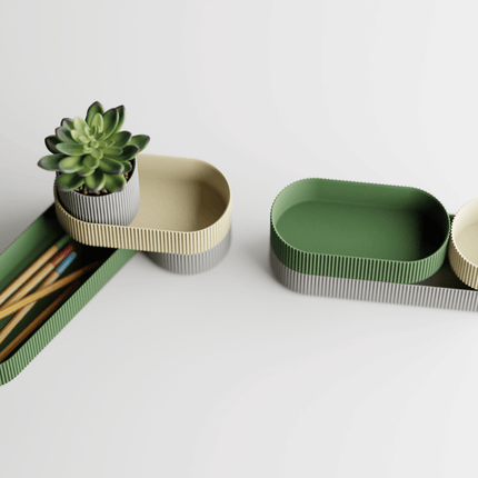 Orama | set modular decorativ cu forme rotunde și textură fină striată