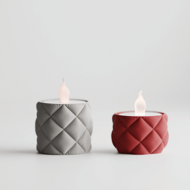 Vanissa – Set 2 suporturi pentru lumânări cu textură Inflated Cloth