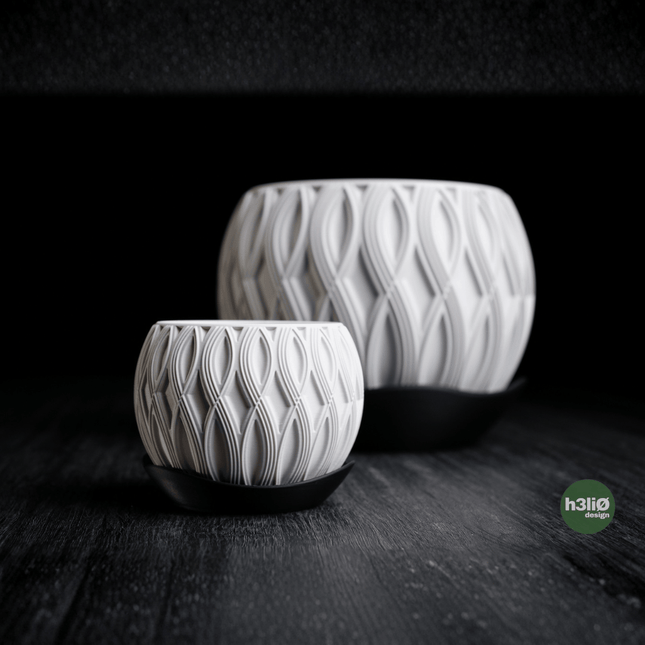 Tavo | ghiveci decorativ cu farfurie, design geometric