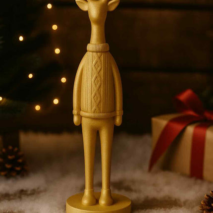 Snowelle | Set 3 figurine ren decorativ de Crăciun