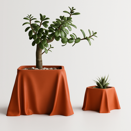 Auron – ghiveci cu textură tip mătase, design Silk Cloth