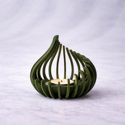 Olyra – suport tealight sculptural în formă de flacără