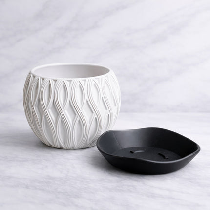 Tavo | ghiveci decorativ cu farfurie, design geometric