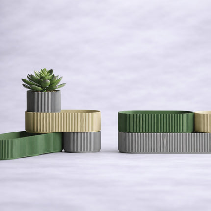 Orama | set modular decorativ cu forme rotunde și textură fină striată