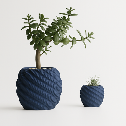 Kalony – ghiveci decorativ cu striații spiralate și formă organică