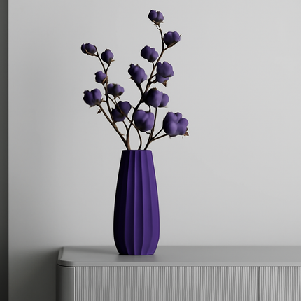 Vanessa – vază înaltă cu textură fină și linii drepte, din colecția Smooth Ribs