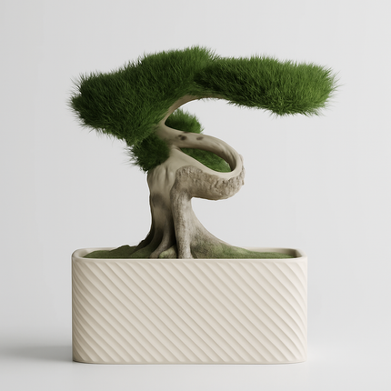 Seron – ghiveci rectangular cu textură fină și colțuri rotunjite