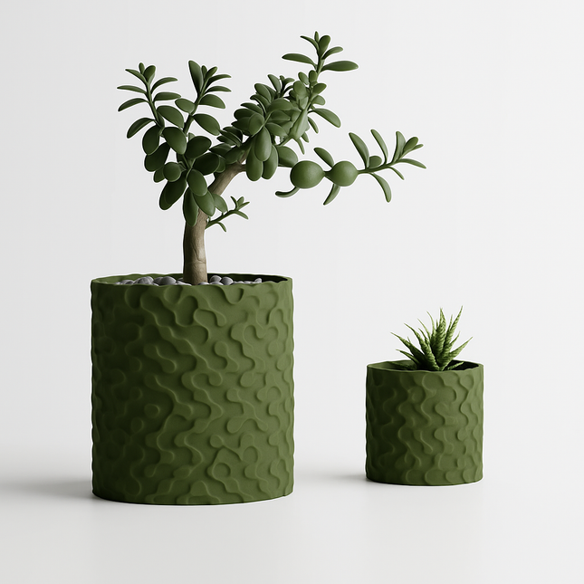 Velion – ghiveci decorativ cu model geometric fluid