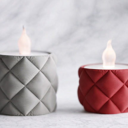 Vanissa – Set 2 suporturi pentru lumânări cu textură Inflated Cloth