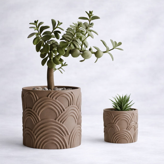 Karon | ghiveci decorativ cu model geometric arcuit