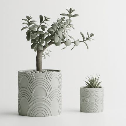 Karon | ghiveci decorativ cu model geometric arcuit