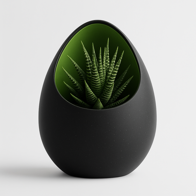 Ventor – ghiveci cu design organic și interior colorat