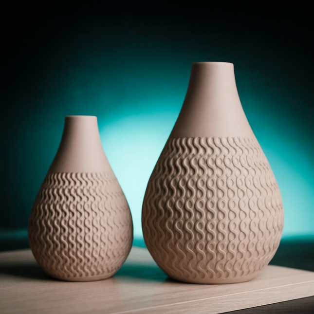 Verda | vază decorativă texturată cu siluetă elegantă