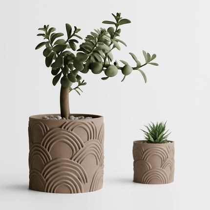 Karon | ghiveci decorativ cu model geometric arcuit