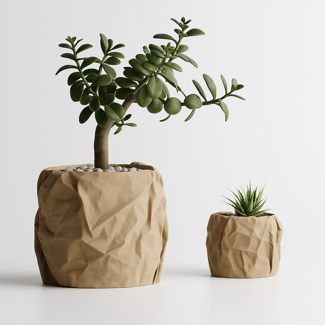 Silena – ghiveci decorativ cu textură „Crumpled Paper”