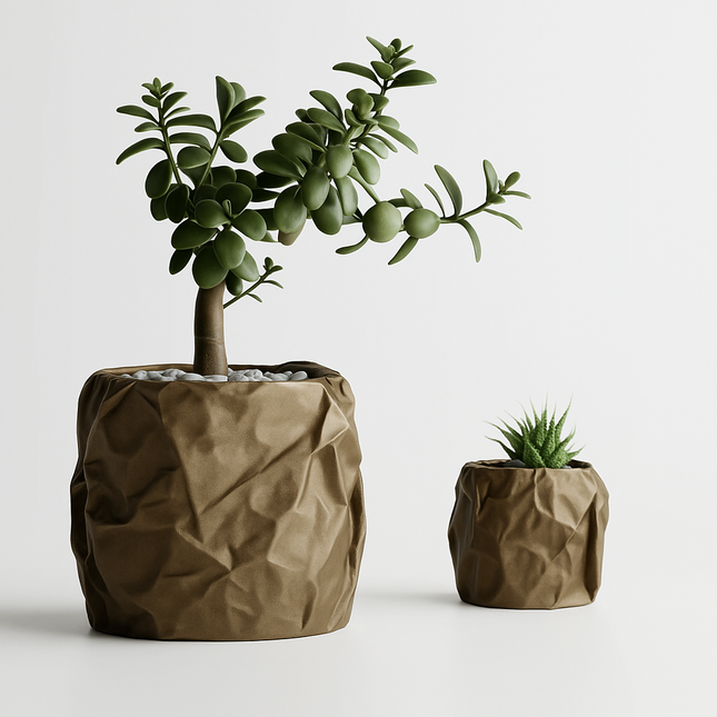 Silena – ghiveci decorativ cu textură „Crumpled Paper”