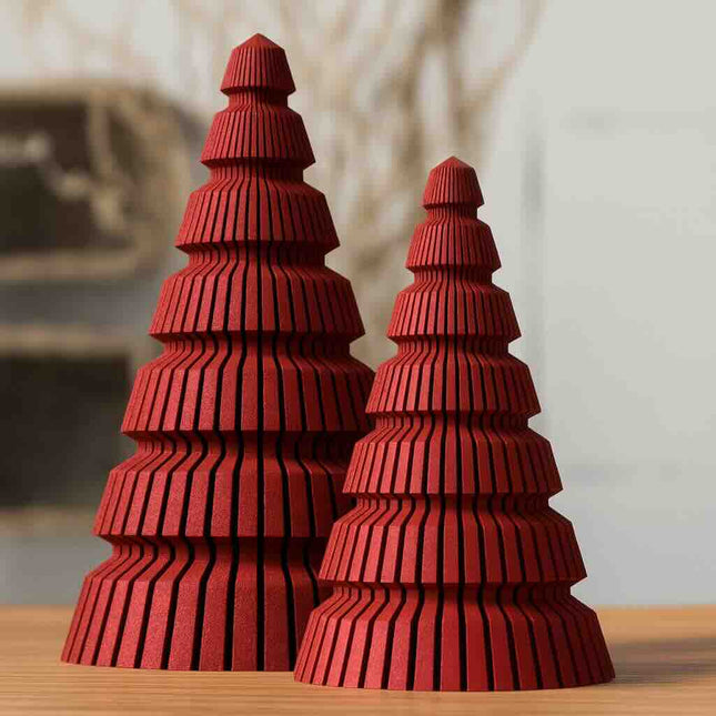 Pinarch | Set decorativ de brăduți 13 & 17 cm – textură ribbed