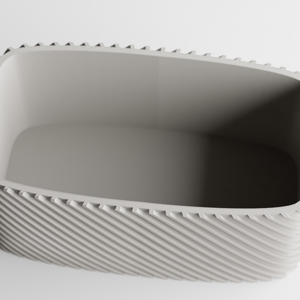 Seron – ghiveci rectangular cu textură fină și colțuri rotunjite