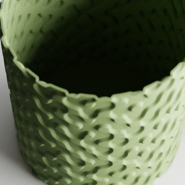 Velion – ghiveci decorativ cu model geometric fluid