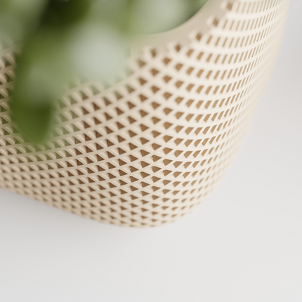 Velthy – ghiveci cubic cu margini rotunjite și textură dublu-ribată