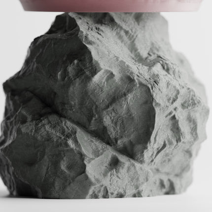 Volana | lampă decorativă sculpturală cu bază de piatră și design matlasat